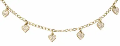 Wish Fine Jewelry 1.26ct Diamond 18K Gold Heart Stationed Necklace | Thumbnail 1