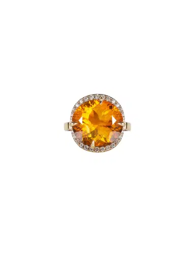 Wish Fine Jewelry 13.295ct Citrine Brown Diamond 18K Cocktail Ring | Thumbnail 1