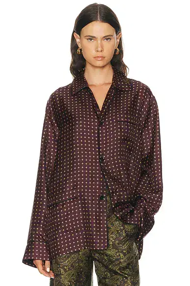 Saint Laurent Button Up Pajama Top