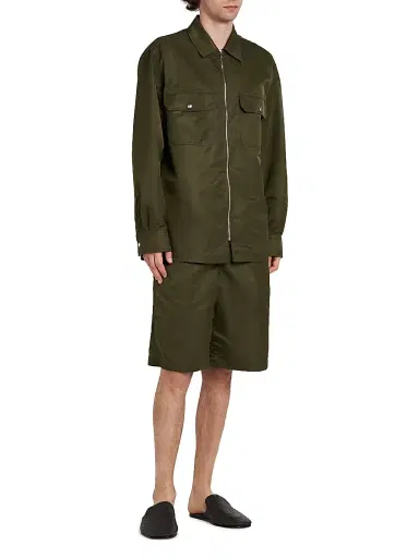 Bottega Veneta Men's Nylon Zip-Front Overshirt - Shrub - Size 40 | Thumbnail 2