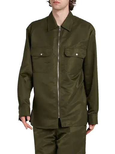 Bottega Veneta Men's Nylon Zip-Front Overshirt - Shrub - Size 40 | Thumbnail 3