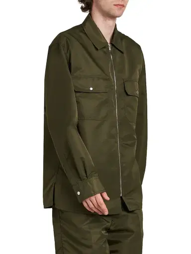 Bottega Veneta Men's Nylon Zip-Front Overshirt - Shrub - Size 40 | Thumbnail 4