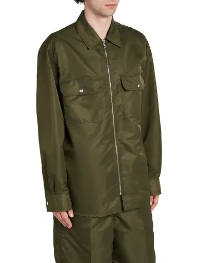 Bottega Veneta Men's Nylon Zip-Front Overshirt - Shrub - Size 40 | Thumbnail 6