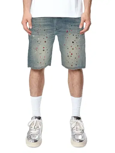 Purple Brand Men's P059 Jewel Denim Shorts - Light Indigo - Size 40 | Thumbnail 1