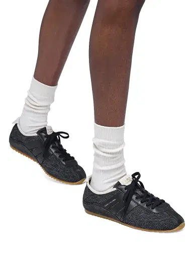 Marc Jacobs Women's The 400 Bleecker Logo Denim Low-Top Running Sneakers - Asphalt Wash - Size 9 | Thumbnail 2