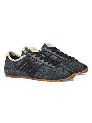 Marc Jacobs Women's The 400 Bleecker Logo Denim Low-Top Running Sneakers - Asphalt Wash - Size 9 | Thumbnail 3