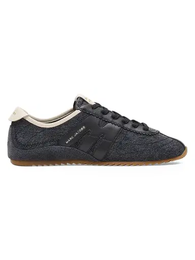 Marc Jacobs Women's The 400 Bleecker Logo Denim Low-Top Running Sneakers - Asphalt Wash - Size 9 | Thumbnail 1
