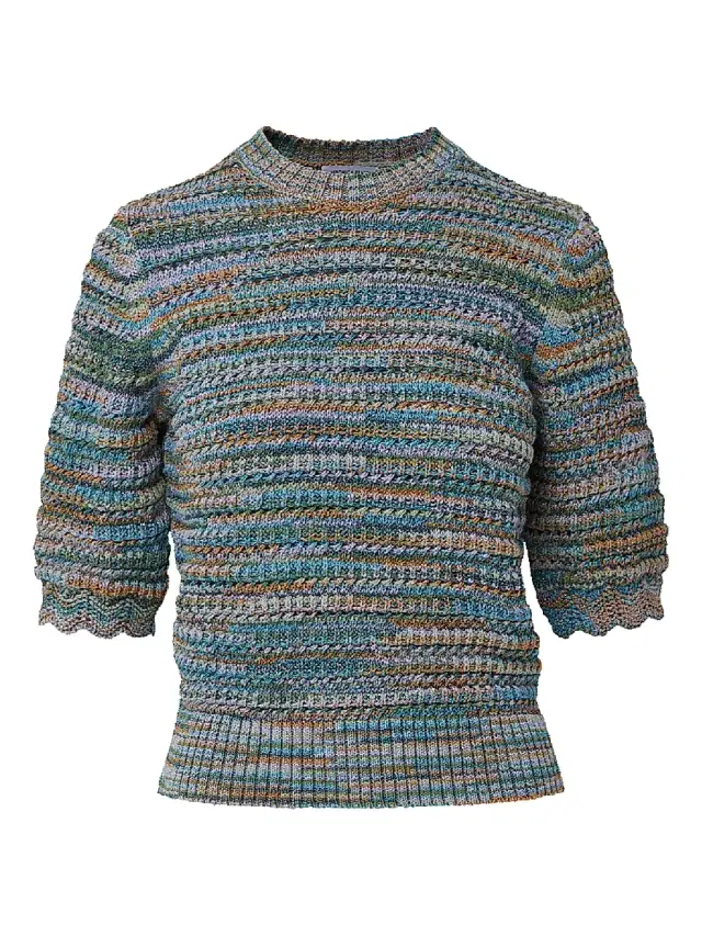 Women's Merivale Metallic Cotton-Blend Sweater - Stone Army Multi