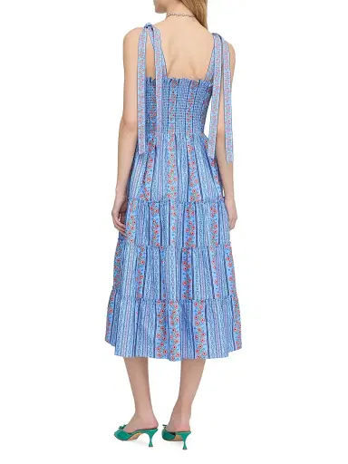Hill House Home Women's The Ribbon Ellie Nap Dress - Blue Floral Batik Stripe - Size XL | Thumbnail 4 Hill House Home Women's The Ribbon Ellie Nap Dress - Blue Floral Batik Stripe - Size XL | Thumbnail 4