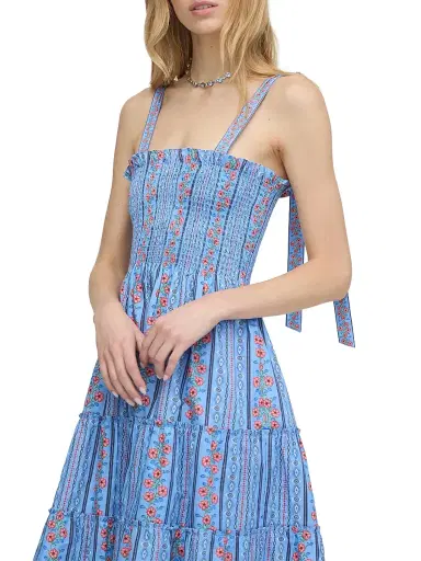 Hill House Home Women's The Ribbon Ellie Nap Dress - Blue Floral Batik Stripe - Size XL | Thumbnail 5 Hill House Home Women's The Ribbon Ellie Nap Dress - Blue Floral Batik Stripe - Size XL | Thumbnail 5
