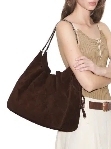 Tory Burch Women's Fleming Suede Large Tote - Dark Cocoa | Thumbnail 2