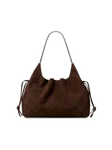 Tory Burch Women's Fleming Suede Large Tote - Dark Cocoa | Thumbnail 1
