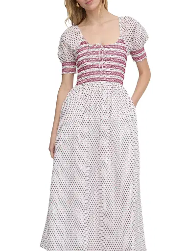 Hill House Home Women's The Madeline Nap Dress - White Poppy Half Drop - Size Large | Thumbnail 5