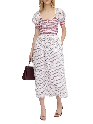 Hill House Home Women's The Madeline Nap Dress - White Poppy Half Drop - Size Large | Thumbnail 1