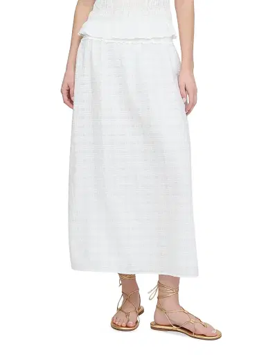 Hill House Home Women's The Delphine Nap Skirt - White Crinkle Check - Size XXL | Thumbnail 2