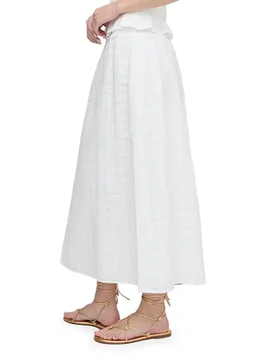 Hill House Home Women's The Delphine Nap Skirt - White Crinkle Check - Size XXL | Thumbnail 3