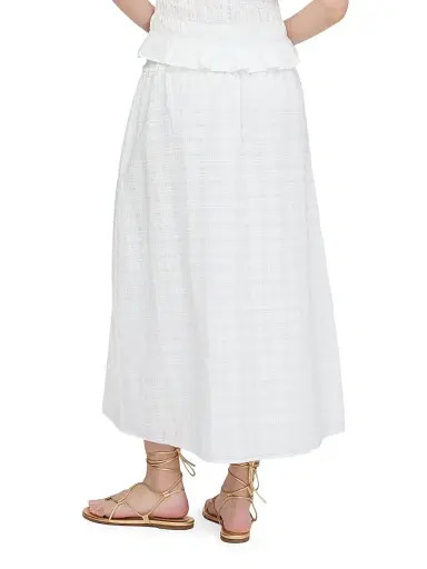 Hill House Home Women's The Delphine Nap Skirt - White Crinkle Check - Size XXL | Thumbnail 4