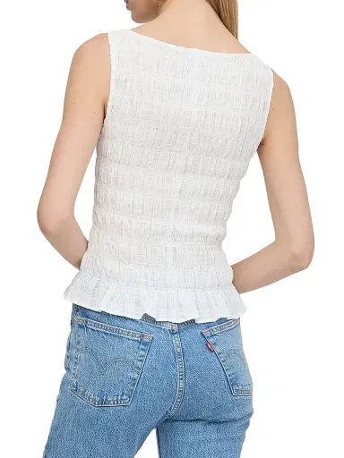 Hill House Home Women's The Phoebe Nap Top - White Crinkle Check - Size XXL | Thumbnail 6 Hill House Home Women's The Phoebe Nap Top - White Crinkle Check - Size XXL | Thumbnail 6