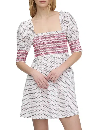 Hill House Home Women's The Lila Nap Dress - White Poppy Half Drop - Size Large | Thumbnail 1