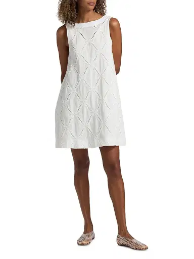 DEREK LAM 10 CROSBY Women's Alina Cotton Eyelet Shift Minidress | Thumbnail 2 DEREK LAM 10 CROSBY Women's Alina Cotton Eyelet Shift Minidress | Thumbnail 2