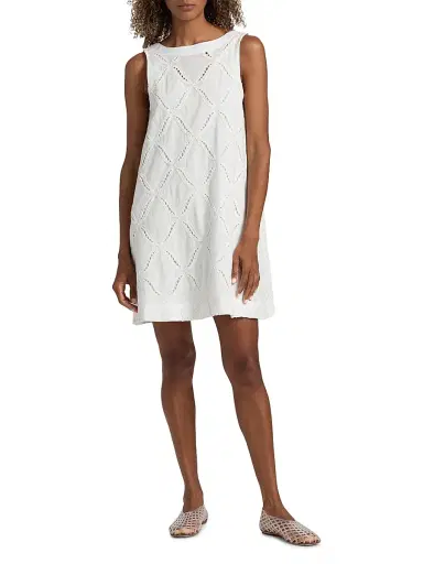 DEREK LAM 10 CROSBY Women's Alina Cotton Eyelet Shift Minidress | Thumbnail 3 DEREK LAM 10 CROSBY Women's Alina Cotton Eyelet Shift Minidress | Thumbnail 3