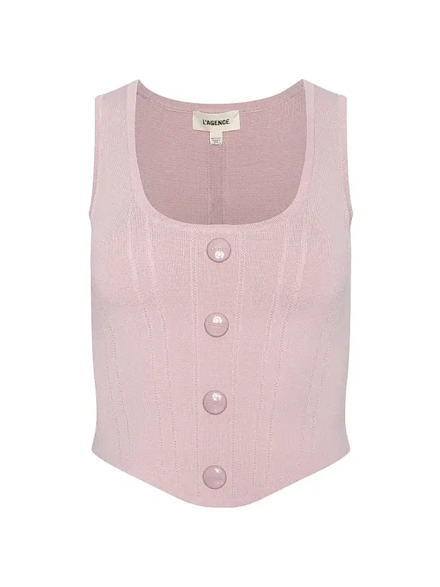 L'AGENCE Women's Dove Knit Scoopneck Corset Top - Misty Rose