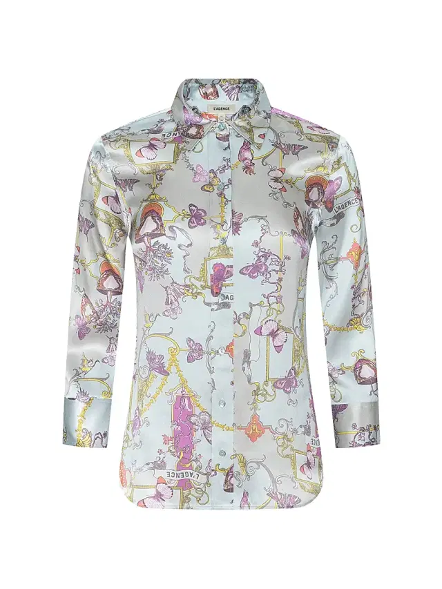 L'AGENCE Women's Dani Printed Silk Shirt - Multi Baroque Toile