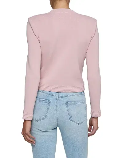 L'AGENCE Women's Patsy Crop Cardigan - Misty Rose | Thumbnail 5