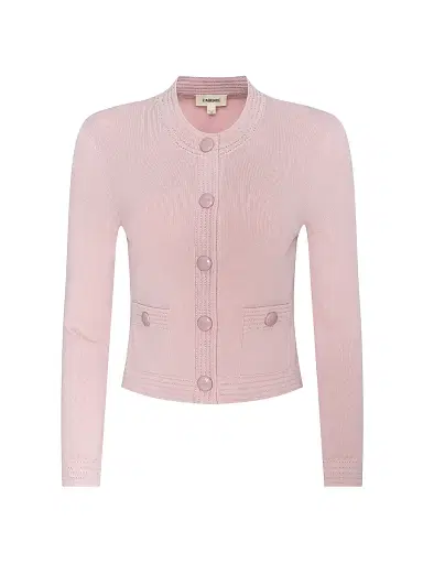 L'AGENCE Women's Patsy Crop Cardigan - Misty Rose | Thumbnail 1