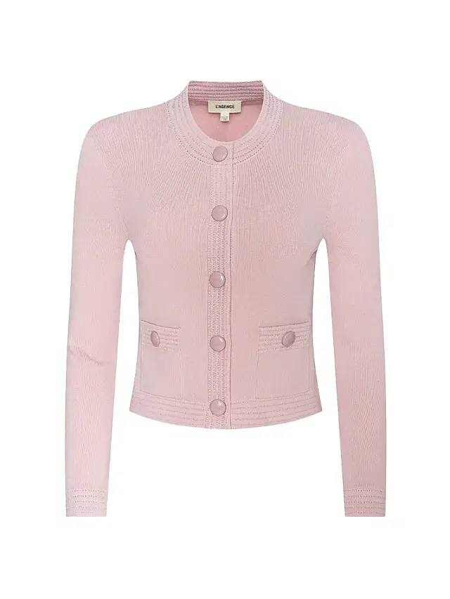 L'AGENCE Women's Patsy Crop Cardigan - Misty Rose