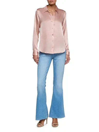 L'AGENCE Women's Tyler Silk Blouse - Misty Rose | Thumbnail 2 L'AGENCE Women's Tyler Silk Blouse - Misty Rose | Thumbnail 2