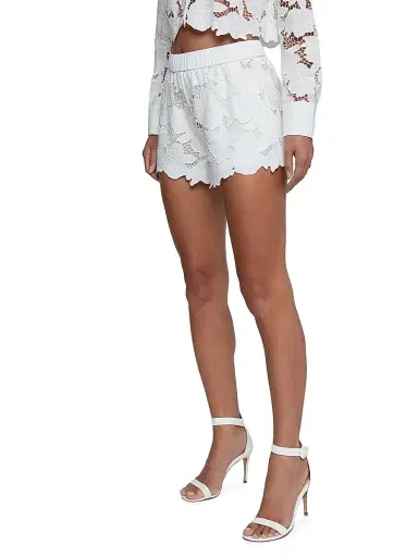 L'AGENCE Women's Laina Eyelet Cotton Shorts - | Thumbnail 4 L'AGENCE Women's Laina Eyelet Cotton Shorts - | Thumbnail 4