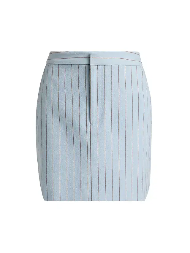 L'AGENCE Women's Vera Striped Cotton-Blend Miniskirt - Light Blue Sienna Pinstripe