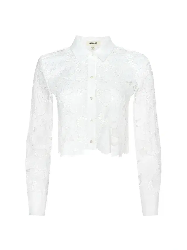 L'AGENCE Women's Seychelle Floral Cotton Open-Knit Crop Shirt -
