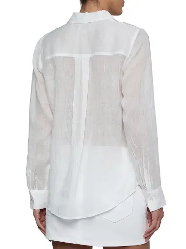 L'AGENCE Women's Ellery Sheer Long-Sleeve Blouse - | Thumbnail 5 L'AGENCE Women's Ellery Sheer Long-Sleeve Blouse - | Thumbnail 5