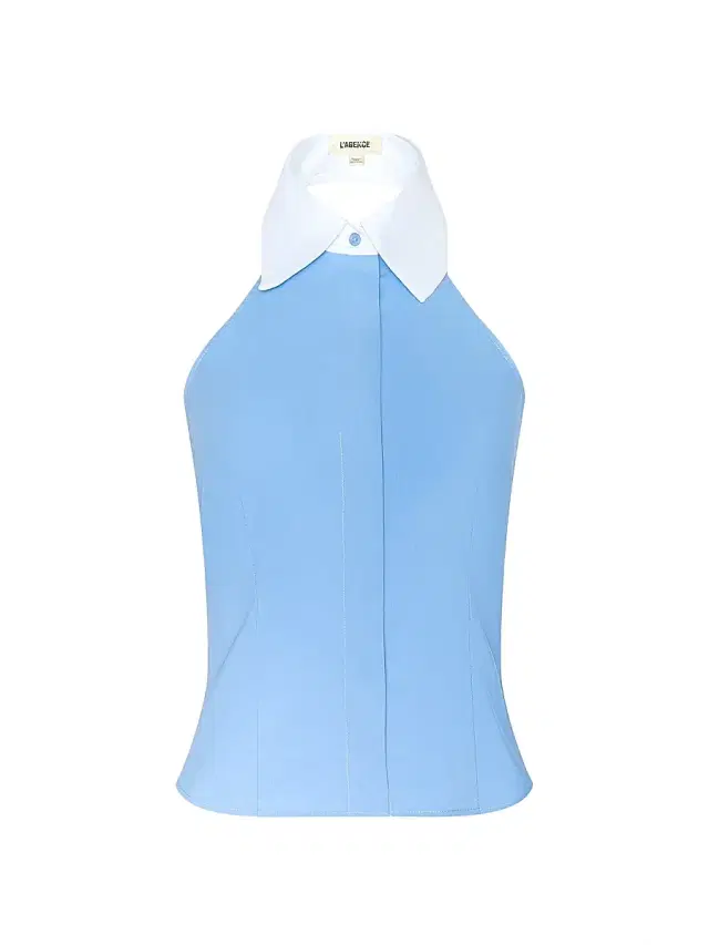 L'AGENCE Women's Rina Cotton-Blend Halter Top - Vista Blue White