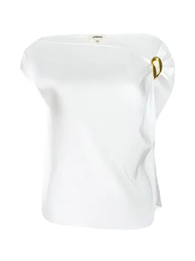 L'AGENCE Women's Driselle Satin Scarf Top -  Gold | Thumbnail 1