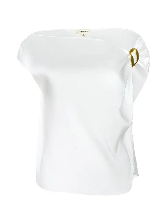 L'AGENCE Women's Driselle Satin Scarf Top -  Gold