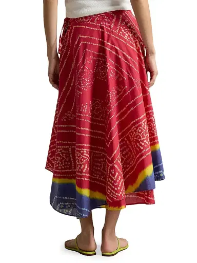 Polo Ralph Lauren Women's Printed Cotton Wrap Midi-Skirt - Tie Dye Multi | Thumbnail 4