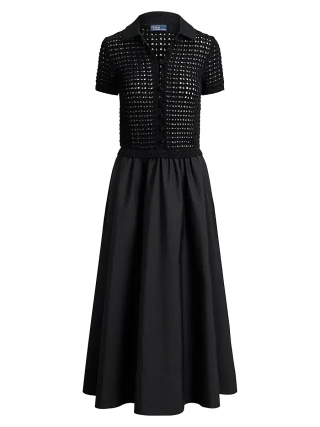 Polo Ralph Lauren Women's Knit Cotton A-Line Maxi Dress - Polo Black
