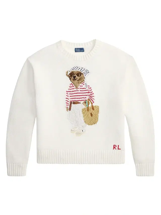 Polo Ralph Lauren Women's Polo Bear Cotton Sweater - White Multi