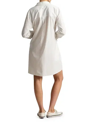Polo Ralph Lauren Women's Cotton Drawcord Mini Shirtdress - White | Thumbnail 3