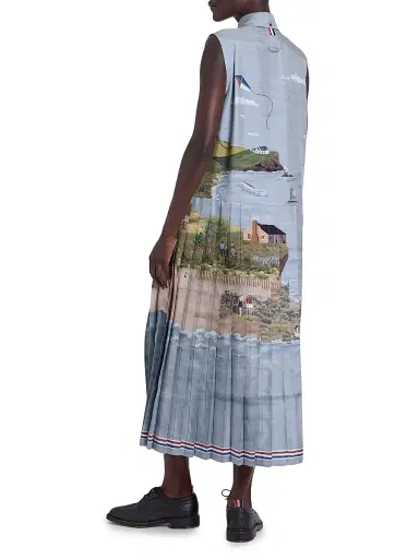 Thom Browne Women's Scenic Coastline Silk Shirtdress | Thumbnail 5 Thom Browne Women's Scenic Coastline Silk Shirtdress | Thumbnail 5