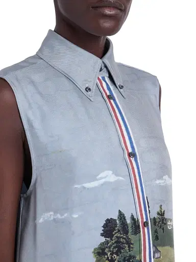 Thom Browne Women's Scenic Coastline Silk Shirtdress | Thumbnail 6 Thom Browne Women's Scenic Coastline Silk Shirtdress | Thumbnail 6