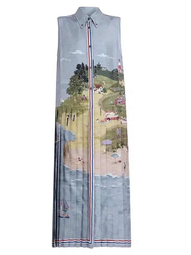 Women's Scenic Coastline Silk Shirtdress