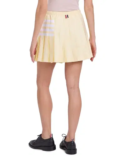 Thom Browne Women's 4-Bar Cotton Drawstring Miniskirt - Pale Yellow - Size 10 | Thumbnail 5