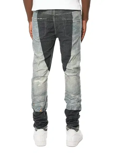 Purple Brand Men's Upside Down Patchwork Skinny Jeans - All Over Print | Thumbnail 2