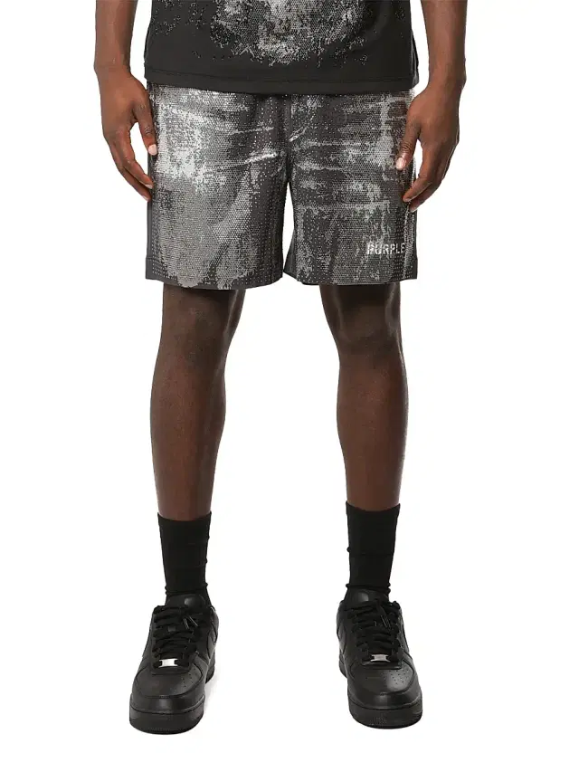 Purple Brand Men's All Around Embellished Shorts - Black