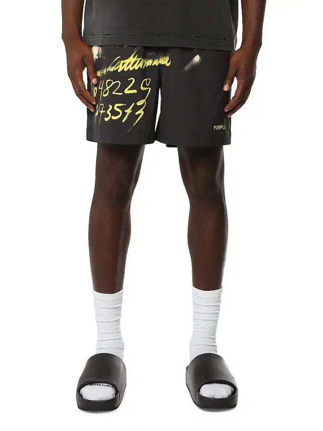 Men's All Round Graphic Swim Shorts - Black