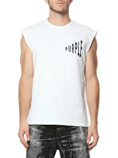 Purple Brand Men's Logo Cotton Crewneck T-Shirt - White | Thumbnail 1